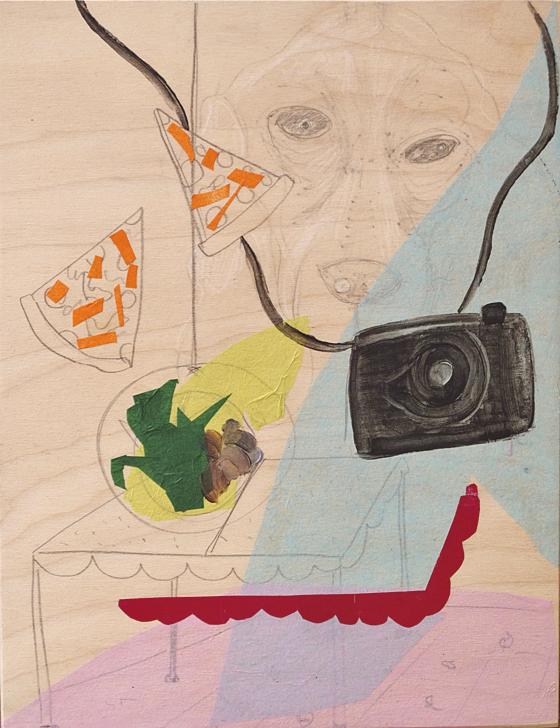 Image of &8211;Animal Life— collage, graphite, paint on board